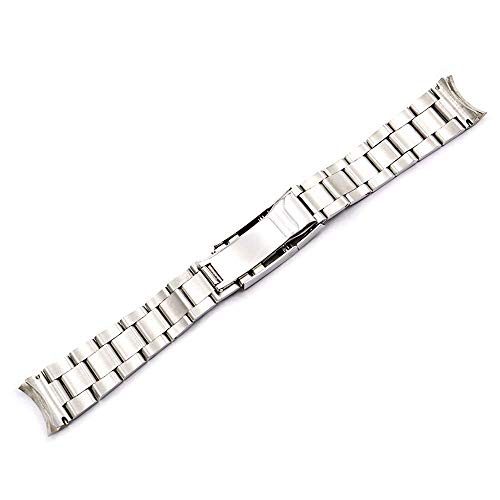 Bracelet acier inoxydable 21mm solide brossé argent pour montre de plongée