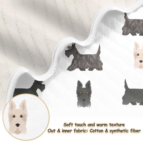 Image of vvfelixl Baby Swaddle Blanket for Boys Girls Scottish Terrier Dogs Baby Receiving Blanket for Newborn Nursery Swaddling Blanket for Crib Stroller 30x40 in