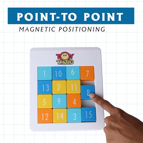 Image of ToyTastic Number Sliding Magnetic Puzzle 4x4 | Toys for 5-10 Years Old Boys & Girls | 15-Blocks Brain Teaser Puzzle Game for Kids | Educational, Learning, Activity Toy for Return & Birthday Gifts
