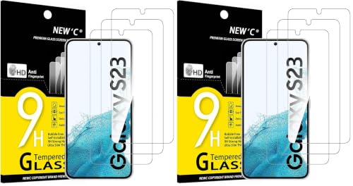 Image of NEW'C 6 Pack Designed for Samsung Galaxy S23 Screen Protector Tempered Glass, Scratch Resistant, Bubble Free, Ultra Resistant