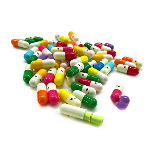 Aoyoho 100 Pcs Message In A Bottle Capsule Letter Cute Smiling Face Love Friendship Half Color Pill #TOP3
