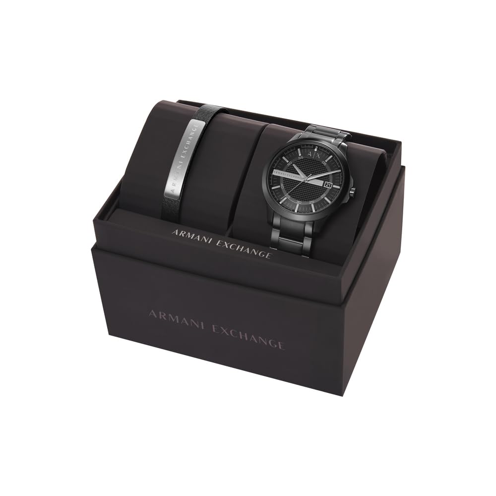 Armani Exchange Orologio per uomo, movimento tre lancette al quarzo e cassa da 46 mm con cinturino in acciaio
