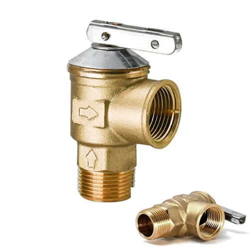 Slocable 150Psi Temperature and Pressure Relief Valve, with 3/4-Inch Pipe Thread, Brass Pressure Reducing Valve for Water Heater and Hot Water Storage Tanks, Lead-free Copper, CSA
