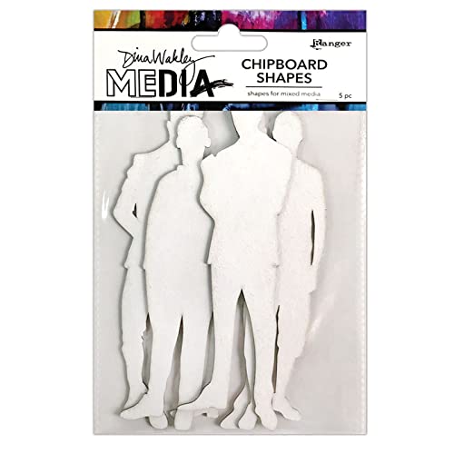Ranger Dina Wakley Media Chipboard Shapes The Men Pack of 5