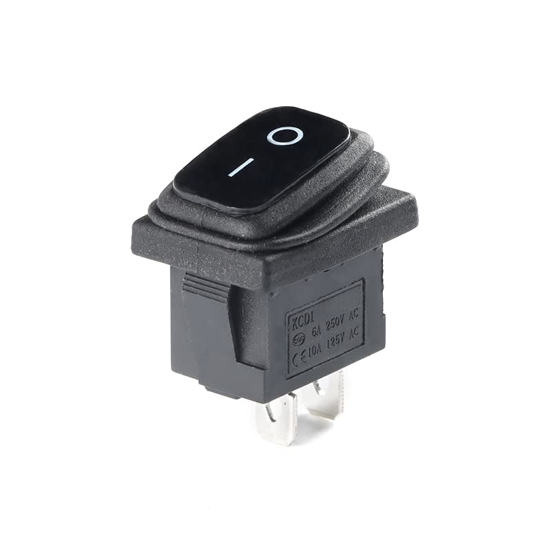1ON/Off Power Switch 10A 125V 250V AC Sealed Waterproof Auto Boat Marine Toggle Rocker Switch Mini Toggle Switch - (Color: Black)