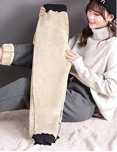Jenkoon Womens Warm Fleece Sherpa Lined Sweatpants Drawstring Jogger Pant Trousers (Grey, Large) #TOP2