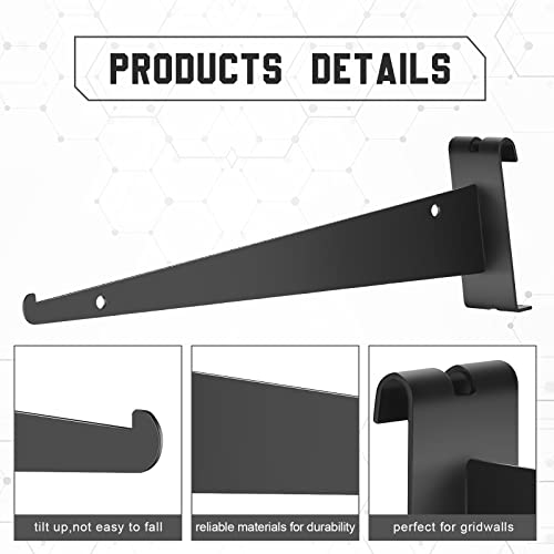 Blulu BLULU-BRACKET-16 10 Pcs 12 Inch Gridwall Knife Shelf Bracket thumb #3