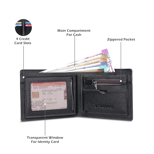 Image of Lavie Sport Men's Francis Wallet | 5 Card Slots | Biofold Wallet | Synthetic Leather | Purse for Men