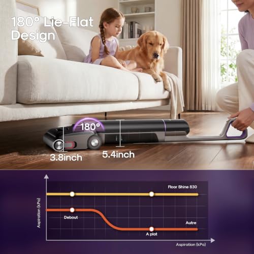 EUREKA Floor Shine 830 Cordless Wet Dry Vacuum Cleaner, 24KPa Vacuum Mop - image 3