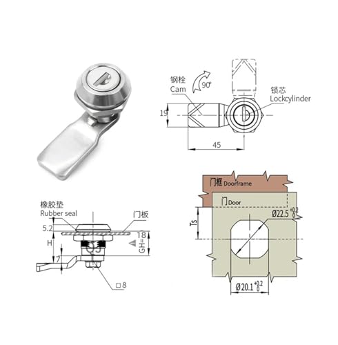 Serrure MS705-3E en acier inoxydable 304 pour boîte de distribution - 3