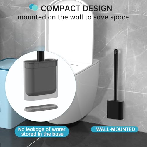 Image of rv Essentials, RV Toilet Brush, Toilet Brush Silicone Won't Damage Toilets, Wall Mounted Toilet Brush-Anti-Roll, Anti-Drip Design, Suitable for RV Travel Trailers and Campers, Made by RVers for RVers