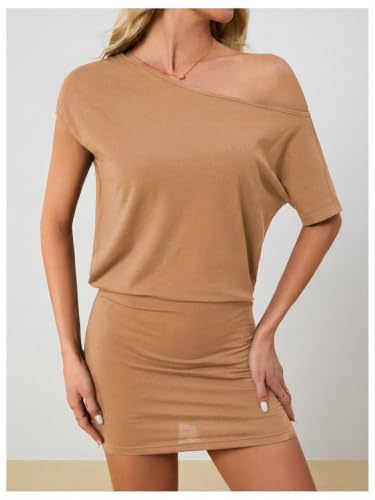 Image of SOLY HUX Women's Off The Shoulder Mini Dress Going Out Asymmetrical Dresses