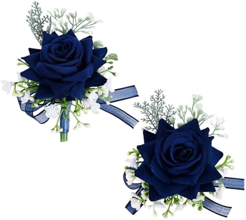 MAFELOE 2 Pieces Homecoming Party Prom Artificial Wrist Corsage a...