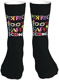 883 Compression Socks Happy 100 Days Of School Athletic Socks Non Slip Sports Socks Soft Crew Socks For Trekking Hiking Jogging 40cm
