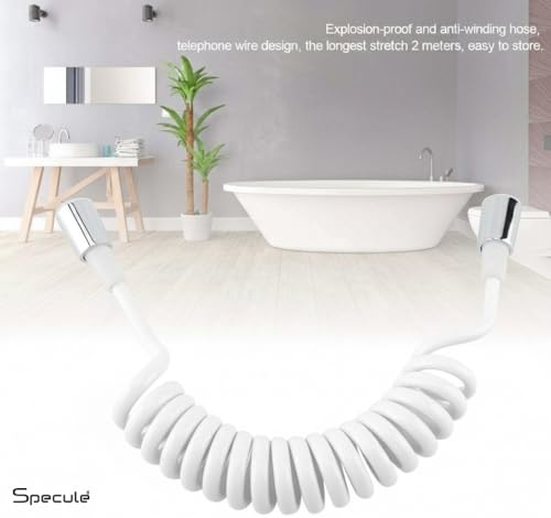 Image of Spring Ultra Flexible Shower Hose Pipe | Multipurpose Jet Spray Tube for Hand Shower & Health Faucet | Durable Spring Tube Design | Hand Shower Pipe (White)