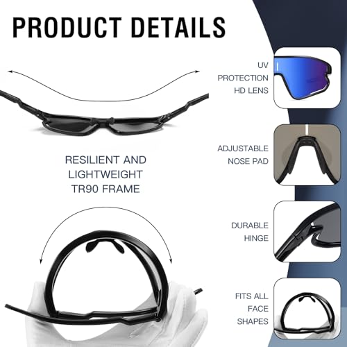 DUCO Polarized Sports Sunglasses for Men and Women Protection Ideal for Fishing Cycling and Running Mountain Biking DC00463