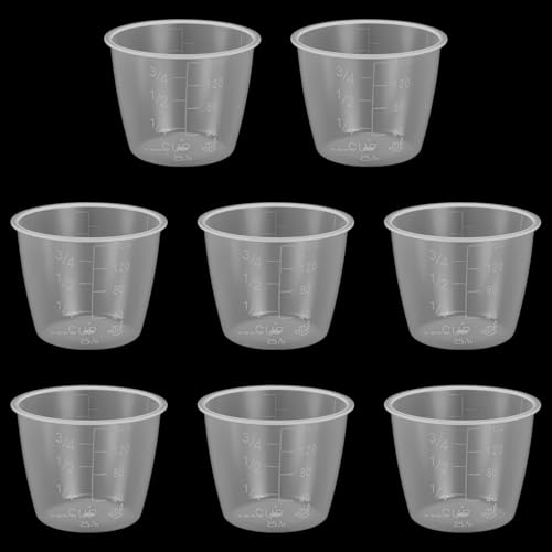 Hpmjz 8 Stück Reis Messbecher mit Waage Transparente Plastik Meßbecher 160 ml Reiskocherbecher Bruchsicher Reismessung Küche Reiskocher Zubehör für Küche Trockene Flüssige Zutaten Messen