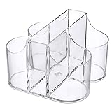 Tiger Chef 5 Compartment Clear Utensil Caddy. Organizer for Silverware Napkins Cups Tabletop Condiment for Dining Table Party Buffet Entertaining Picnics BBQ