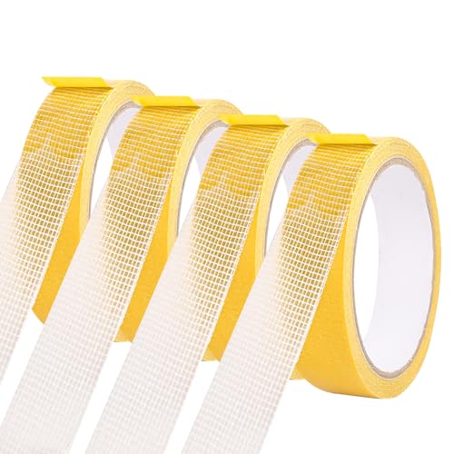 HFDONGL 4 Rollos Cinta Doble Cara Extrafuerte 2.5 cm x 10 m Celo Doble Cara Cinta de Doble Cara Extrafuerte Cinta Doble Cara Ropa para Cocina Hogar Escuela o Exterior