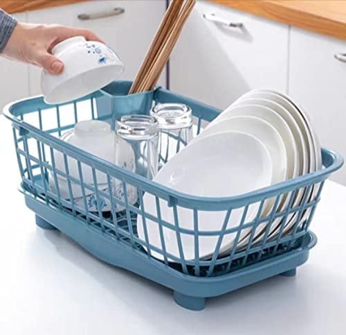 AEXONIZ TOYS 3 In 1 Kitchen Sink Dish Drainer Drying Rack Utensils Washing Holder Plastic Basket Organizer With Tray And Utensil Cutlery Holder Cup,Bartan Stand For Kitchen (Metalic Blue) (B0C65NNWKB) Amazon Price History, Amazon Price Tracker