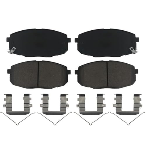 Image of Detroit Axle - 4pc Front Brake Kit for 2018-2023 Hyundai Kona 2020-2022 Kia Forte5, Drilled and Slotted Disc Brake Rotors Ceramic Brakes Pads with Hardware Replacement : 11.02 inch inch Rotor