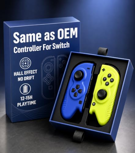 Switch Controller,No Drift Hall Effect Joystick Wireless Joy Remote Cons image 2