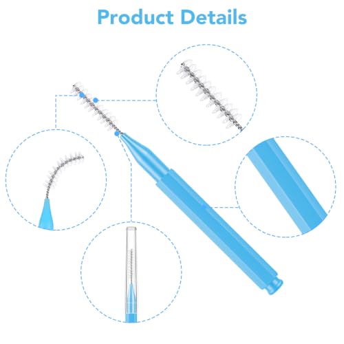 Image of 100 Pcs Interdental Brushes, 5 Sizes Braces Flossers for Cleaner Braces Brush Soft Dental Brushes Toothpicks Dental Floss Picks Dental for Braces Oral Cleaning(5 Colors)