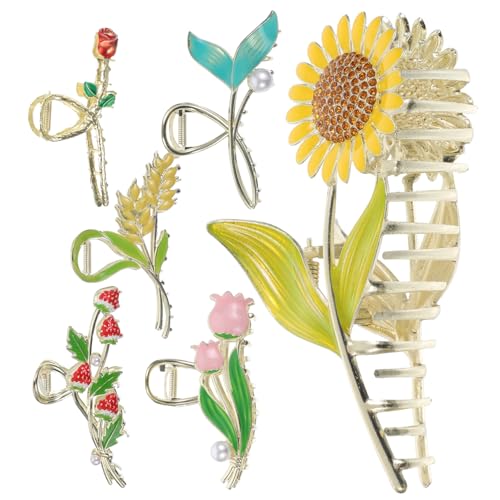 Pinces à cheveux motif fleur et blé à offrir en cadeau pour les femmes