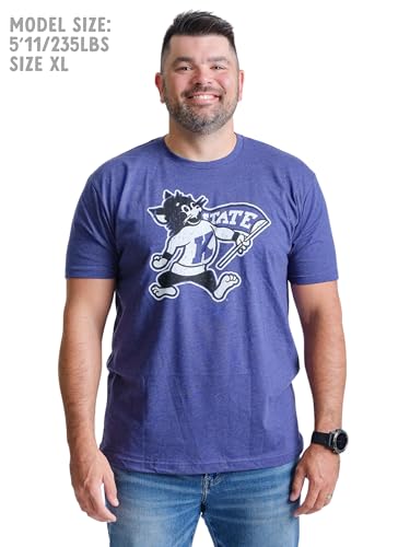 Kansas-State-University-Shirt-Wildcats-Apparel-K-State-Vintage-Fighting-Willie-Super-Soft-Heather-Purple-Tshirt-Large