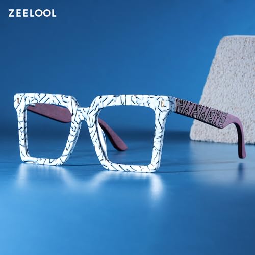 Image of Zeelool Vintage Square Eyeglasses Frame for Men with Non-prescription Clear Lens ZJGX320783