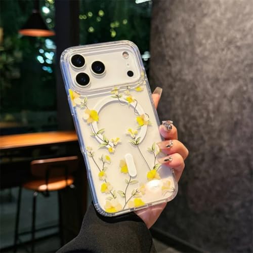 Coque fleurie iPhone 17 avec charge sans fil pour votre quotidien actif