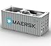 Yixoo Desk Organizer, Pen Pencil Holder, Business Name Cards Holder, Shipping Container Model Storage Box, Secret Storage Box with Multiple Compartments Office Supplies Multi-function (MAERSK)