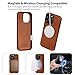 Belemay Compatible with iPhone 16 Pro Max Leather Case, Compatible with MagSafe, Premium Full-Grain Vegetable-Tanned Smooth Leather, Metal Buttons & Camera Bump Frame, Luxury Cover (6.9