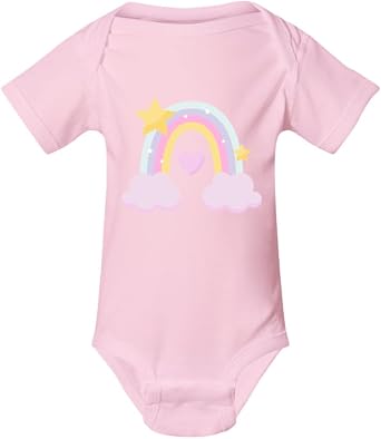 Cutie Rainbow Infant Fine Jersey Bodysuit, 12M, Pink