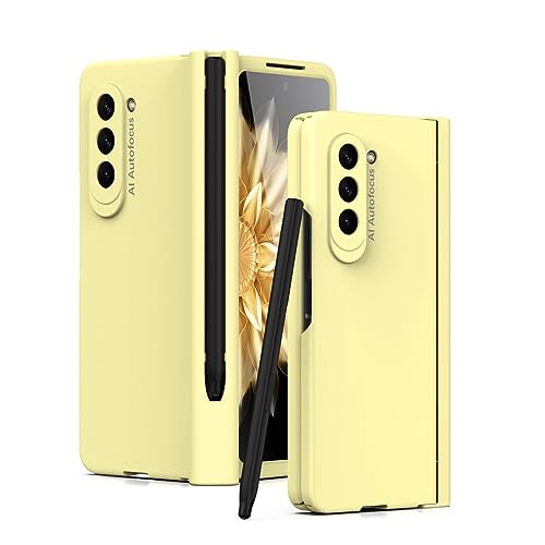 Coque Samsung Z Fold5 ABELIN jaune avec protège-écran et stylet