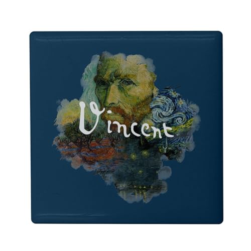 Aimant Frigo Céramique Carré - Van Gogh Signature Peintre Impressioniste