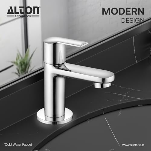 Image of ALTON XNO5001, Brass Pillar Cock | Wash Basin Tap | Bathroom Taps | Silver