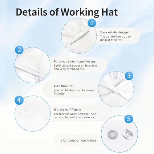 Gorro de trabajo ajustable unisex con botón miniatura 5