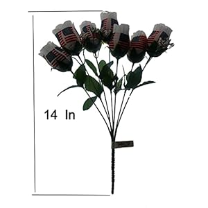 Patriotic flowers us flag memorial day 4th of july decor america veterans day one bouquet 7 stems red white blue  urban country home decor