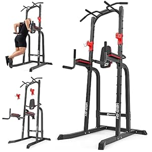 Hop-Sport Krachtstation Power Cage HS-1018K, Multifunctioneel Homegym met Dips Station, Optrekstang en Halterhouder, multifunctioneel trainingsstation, 300 kg