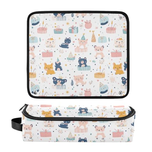 Bolsa de viaje para herramientas de pelo con estampado de animales, resistente al calor, para planchas, rizadores y accesorios de cuidado capilar miniatura 3