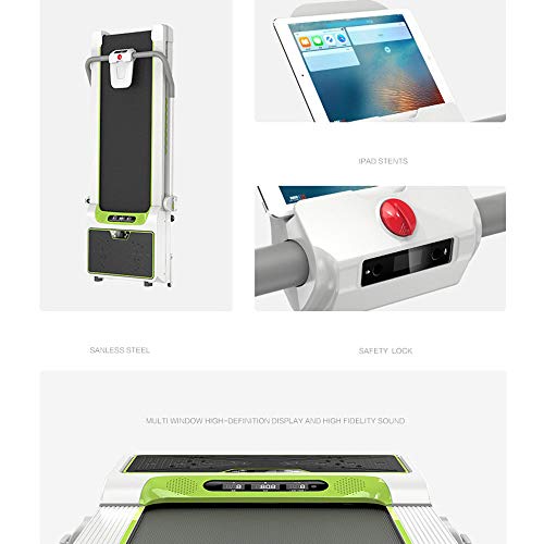 Image of 2-in-1 Treadmill Multi-Function Shock Absorption Mute Mini Electric Walking Machine LED High-Definition Screen Ipad Rack Vibration Plate App Intelligent Map System