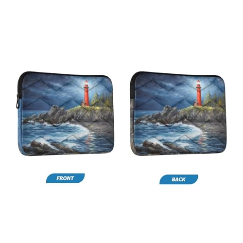 Funda para portátil 13-14 pulgadas con pintura de faro impermeable miniatura 2