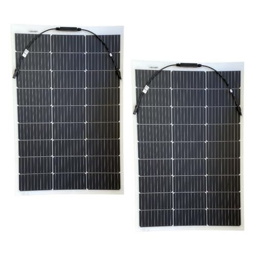 Par Painel Placa Solar Automotivo Flexível para Caminhão MotorHome 100w