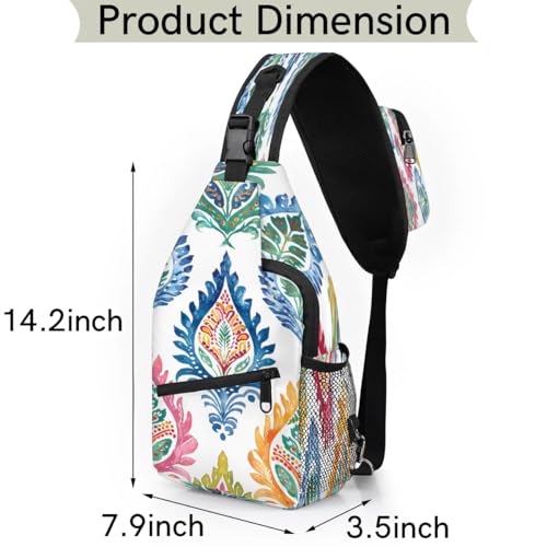 Bolso Sling para Hombre y Mujer con Hojas India miniatura 2