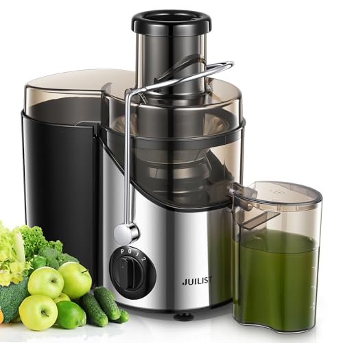 Centrifugeuse Extracteur de Jus, pour fruits et Légumes, Goulotte d&rsquo;Alimentation 65 mm, 3 Réglages, Avec Brosse de Nettoyage, Facile à Nettoyer, Sans BPA