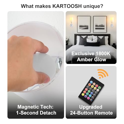 Image of Battery Operated Wall Sconce Set of Two,Wireless Rechargeable Wall Light With Remote Control, Dimmable, 1800K /3000K /4000K /6000K /RGB, Timer, for Living Room, Bedroom, Fireplace, TV, 13.5 Inch, Chrome