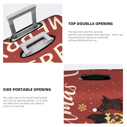 Travel Luggage Cover Christmas Hat Dog Fashion Washable Baggage Suitcase Protector Fit For Luggage Large4