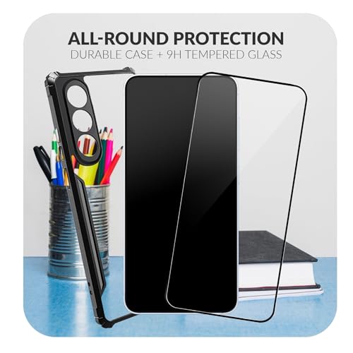 Image of Back Cover Case + Screen Protector for OnePlus Nord 5 5G | Transparent & Black Mobile Phone Back Case Cover for 1 + OnePlus Nord 5 | Camera Protection | One Plus Nord5 5G TPU & PC Black