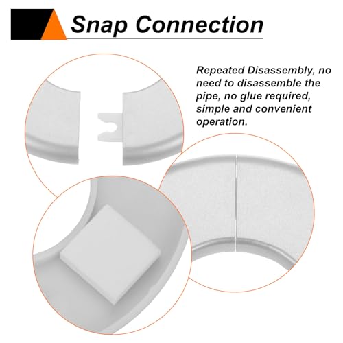 Embellecedor de tuberías autoadhesivo con diseño de hebilla split de 78mm plata 5